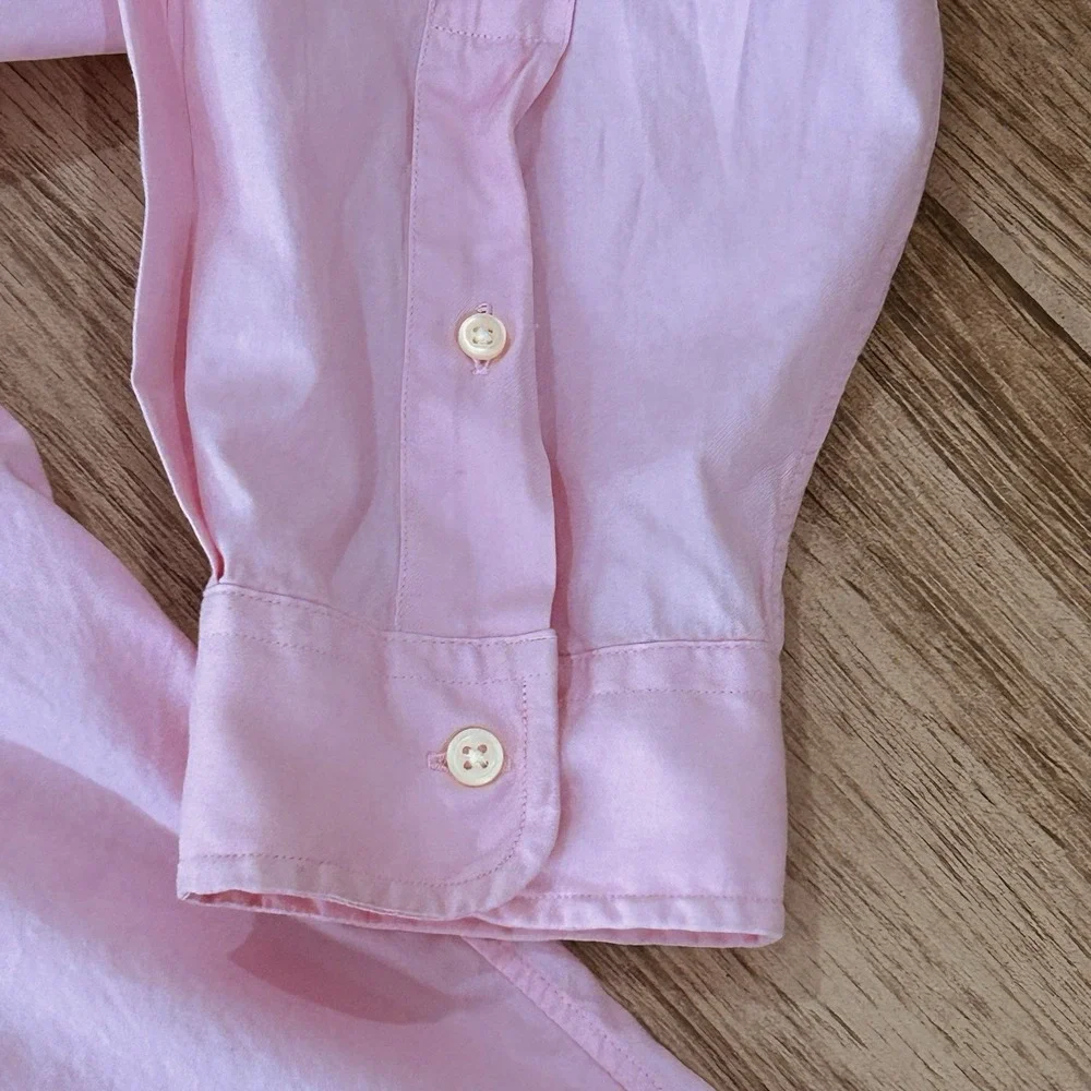 Polo Ralph Lauren Pink Long Sleeve Button Down Light Weight Twill 3XB Blue Pony